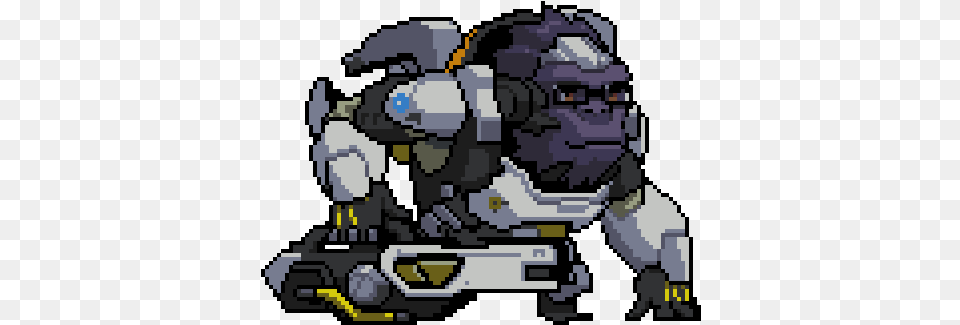 Overwatch Winston Pixel Overwatch Winston Pixel Spray, Baby, Person, Robot, Face Png Image