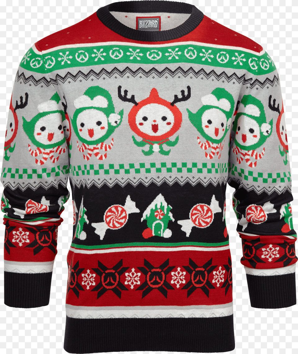 Overwatch Winter Wonderland Gear Available Now News Overwatch Ugly Sweater, Clothing, Knitwear, Sweatshirt, Face Png