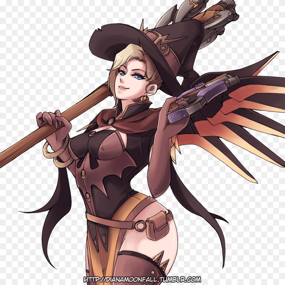 Overwatch Witch Mercydianamoonfallmun Witch Mercy Overwatch, Book, Comics, Publication, Adult Png