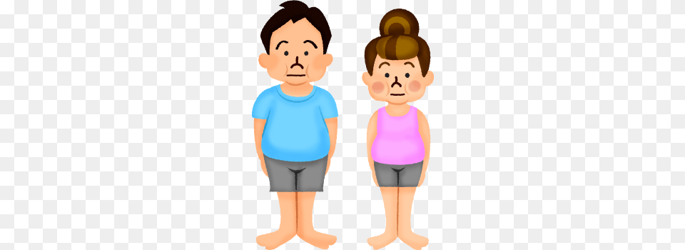 Overweight Man And Woman Clipart Illustrations, Clothing, Shorts, Baby, Person Png Image