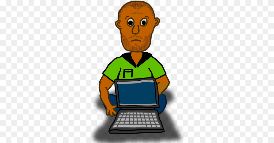 Overwhelmed Man With Laptop, Computer, Electronics, Pc, Person Png