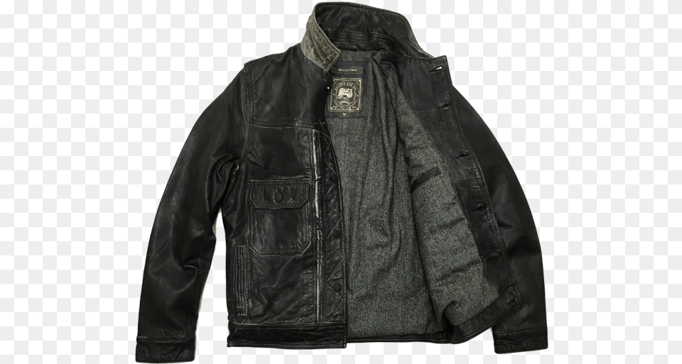 Ovp Overprint Black Leather Jacketdata Image Leather Jacket, Clothing, Coat, Leather Jacket Free Transparent Png