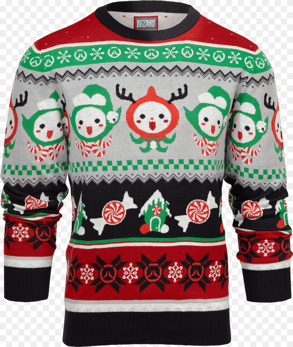 Ow Ugly Holiday Sweater Front Gallery, Clothing, Knitwear, Sweatshirt, Face Free Png