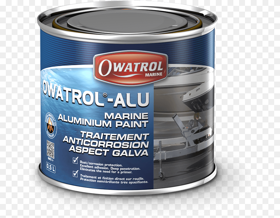Owatrol Alu High Gloss Marine Aluminium Paint Finish Marine Anti Corrosive Paint, Tin, Can, Qr Code Png