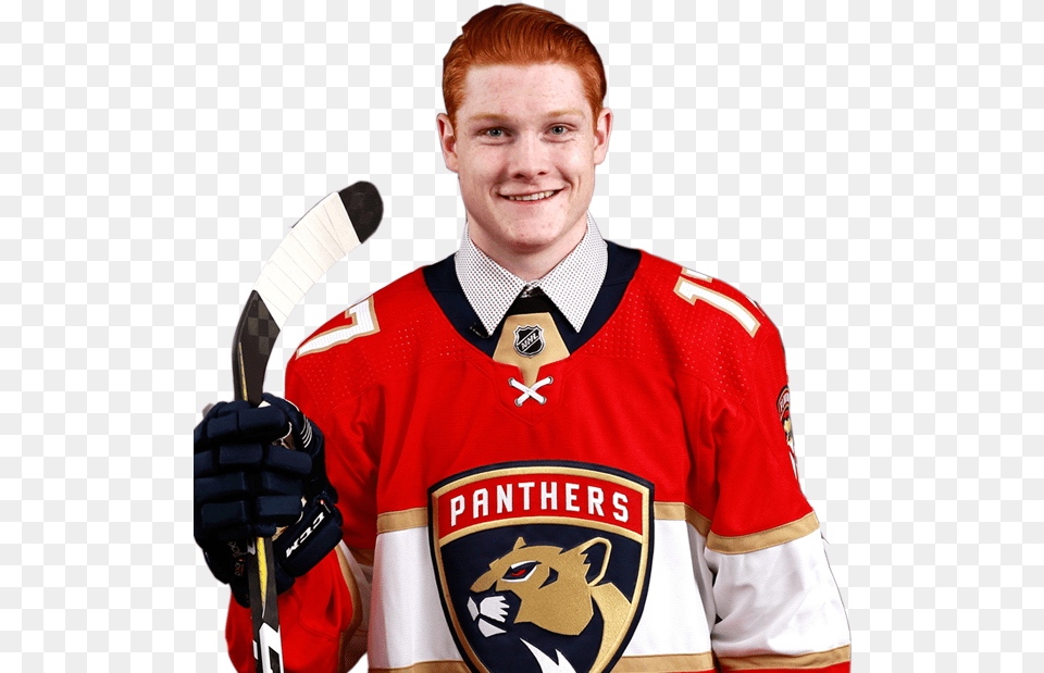 Owen Tippett Overall Fanmats Florida Panthers Puck Mat, Clothing, Shirt, Adult, Person Png Image
