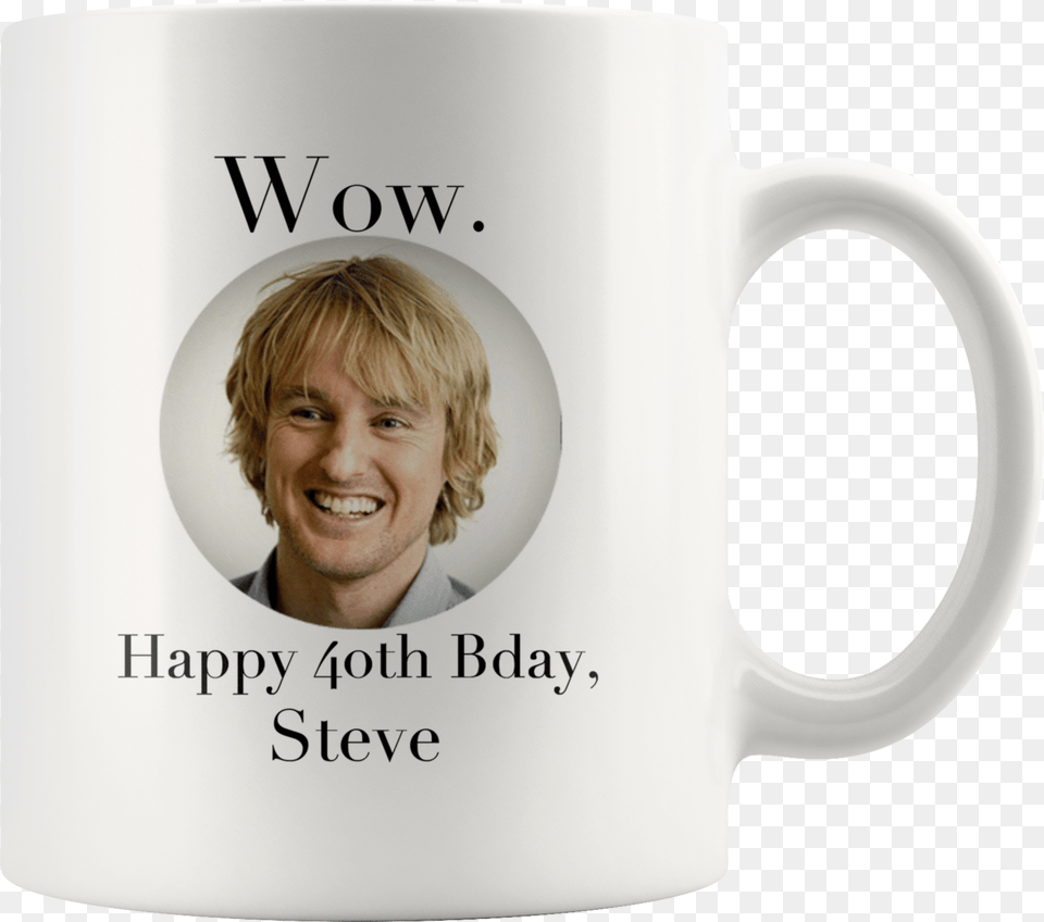 Owen Wilson Personalized 4oth Birthday Wow Coffee Movie Owen Wilson, Adult, Man, Male, Person Png Image