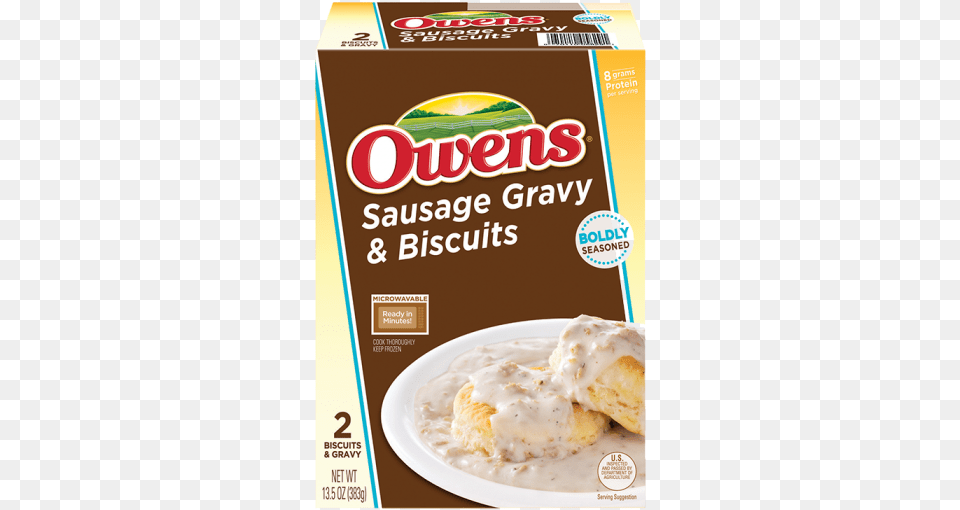 Owens Biscuit Amp Gravy Breakfast Entree Sausage Owens Sausage Biscuits, Dessert, Food, Pastry, Advertisement Png