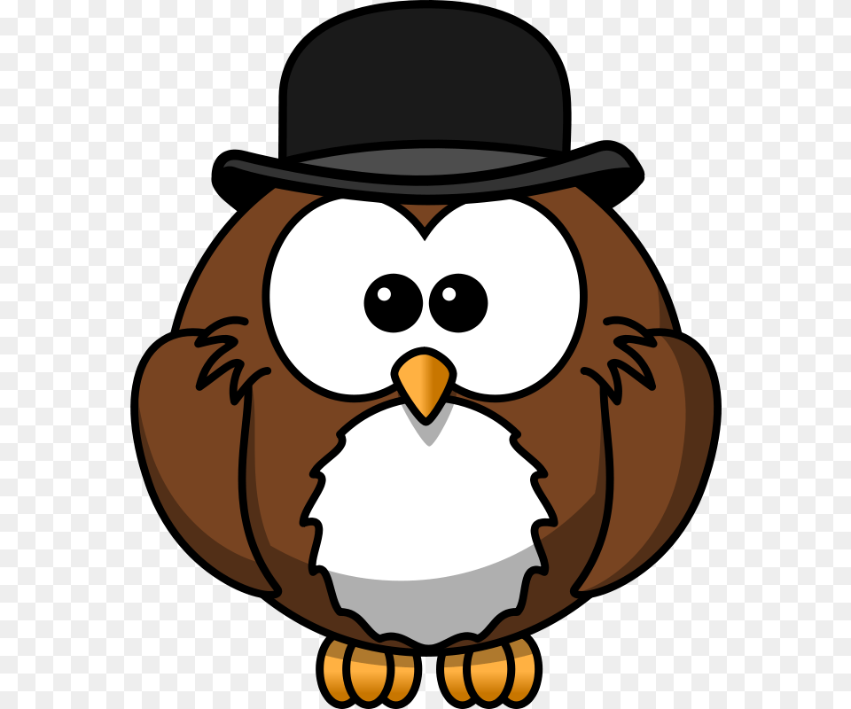 Owl Animal Bird Bowler Owl Cartoon, Nature, Outdoors, Snow, Snowman Free Png