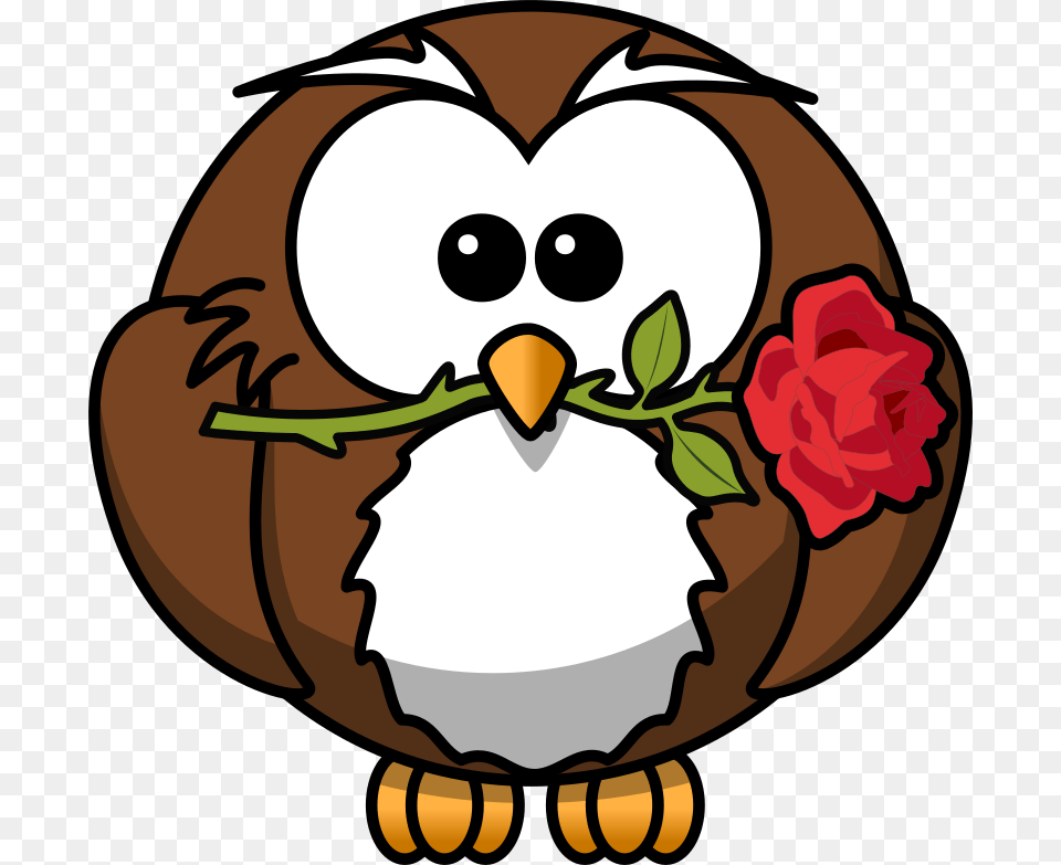 Owl Animal Bird Event Flower Funny Gift Rose Cartoon Owl Clipart, Plant, Beak, Baby, Person Free Transparent Png