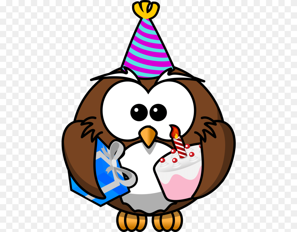 Owl Bird Cartoon Funny Animal Line Art, Hat, Clothing, Baby, Person Png Image