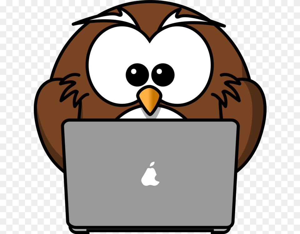 Owl Bird Drawing Cartoon, Computer, Electronics, Laptop, Pc Png Image