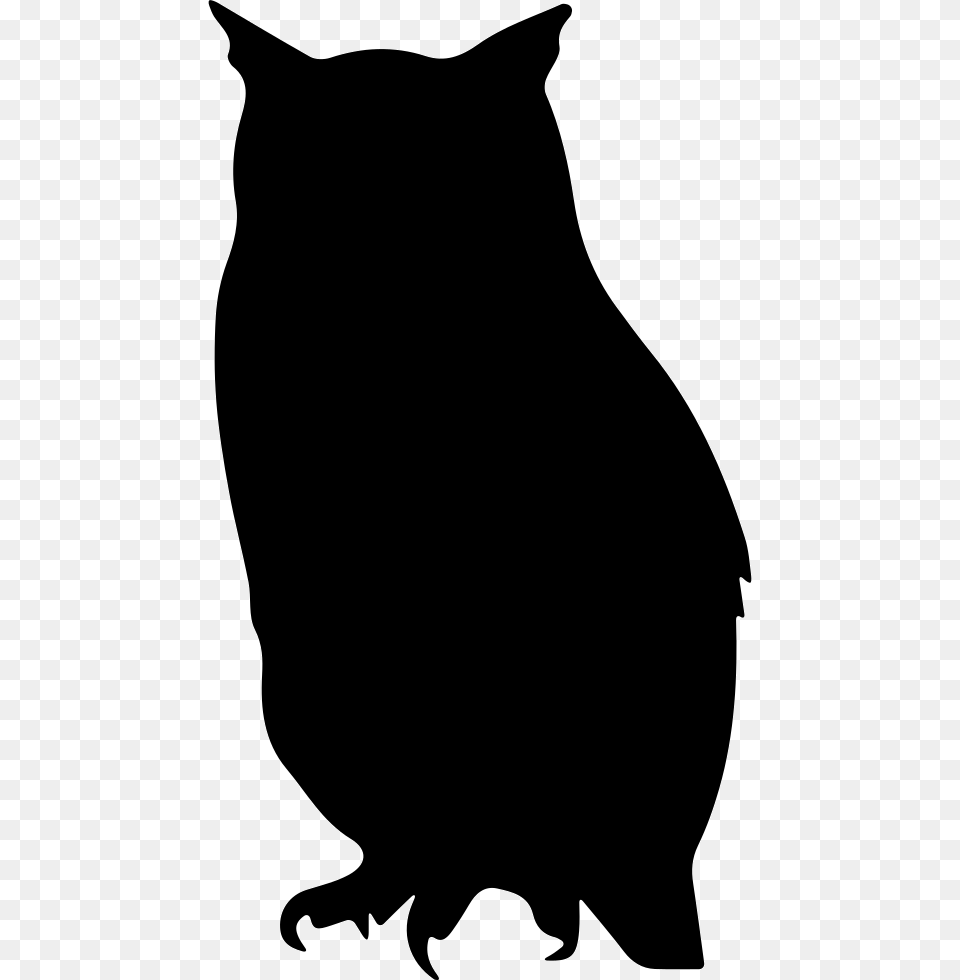 Owl Bird Shape Vector Silueta De Un Buho, Silhouette, Stencil, Animal, Bear Free Png Download