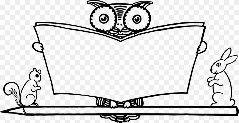 Owl Book What To Draw And How To Draw It Drawing Reading, Gray Png