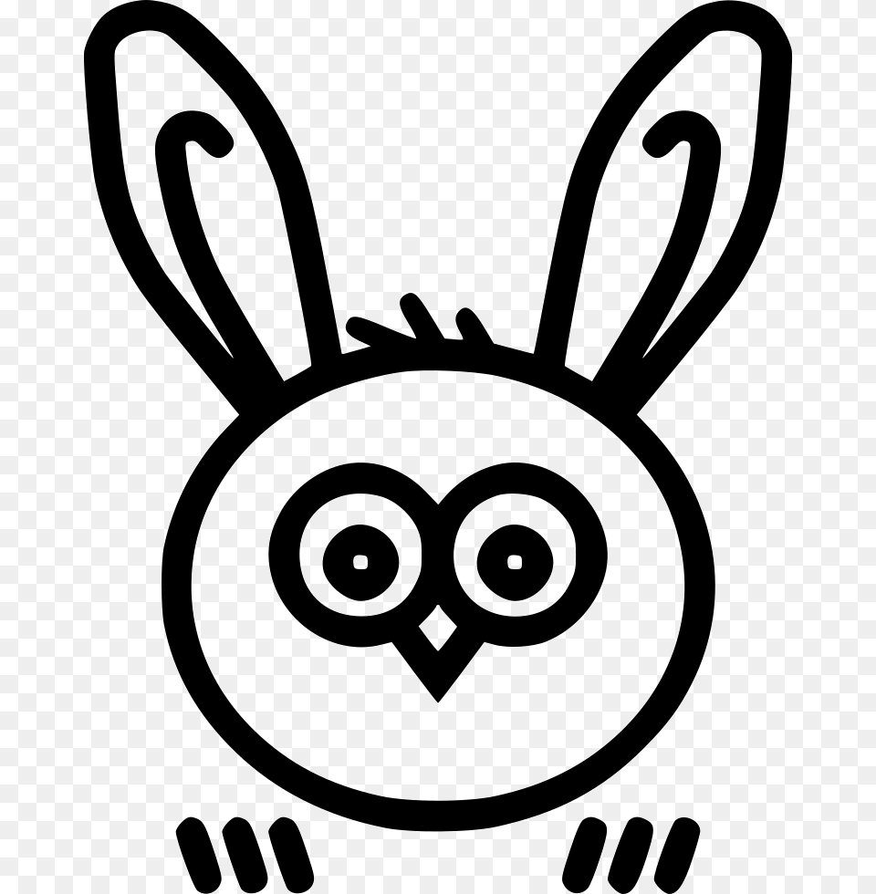 Owl Bunny Rabbit Ears Portable Network Graphics, Stencil, Device, Grass, Lawn Png