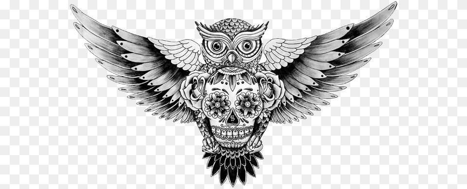 Owl Chest Tattoo Designs, Emblem, Symbol, Animal, Bird Free Png