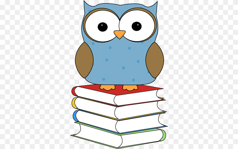 Owl Clip Art Polka Dot Owl Sitting On Books Clip Art, Book, Publication, Person, Reading Png