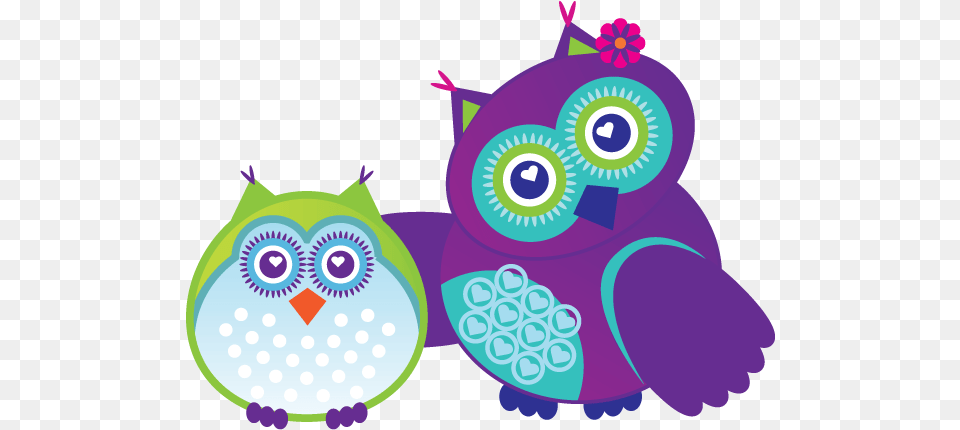 Owl Clipart January Mom And Baby Owl, Applique, Art, Graphics, Pattern Free Png Download