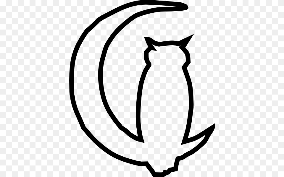 Owl Clipart Moon, Stencil Png