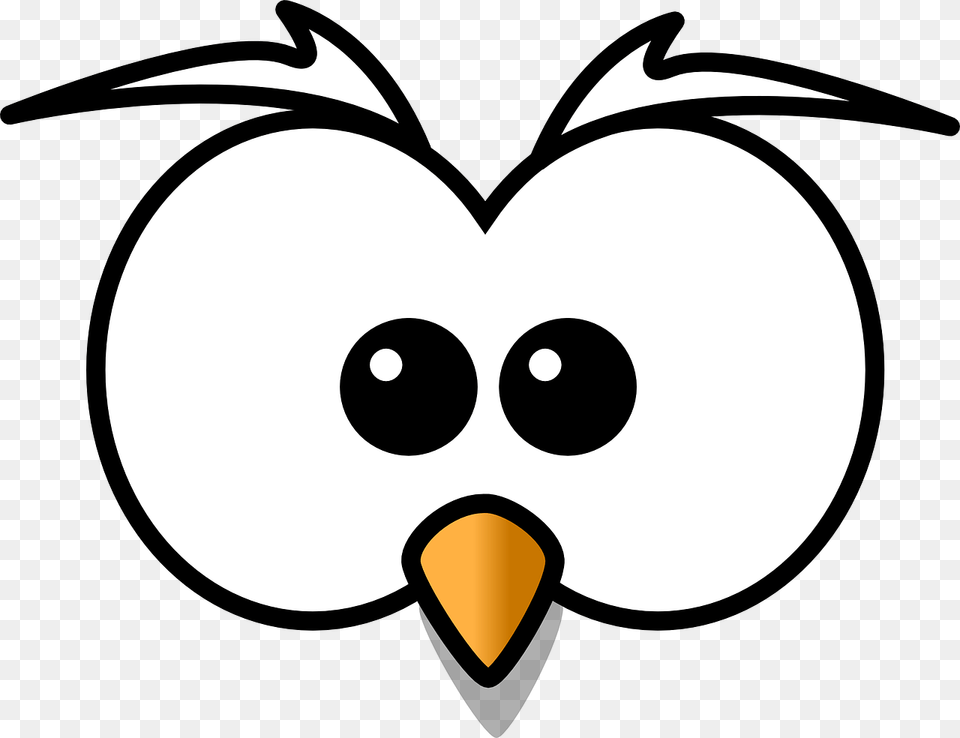 Owl Eyes Clipart Black And White, Animal, Beak, Bird, Fish Free Png Download