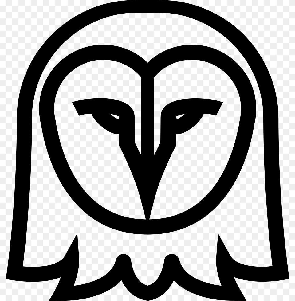 Owl Face Outline Front Owl Head Vector, Logo, Stencil, Symbol Free Png