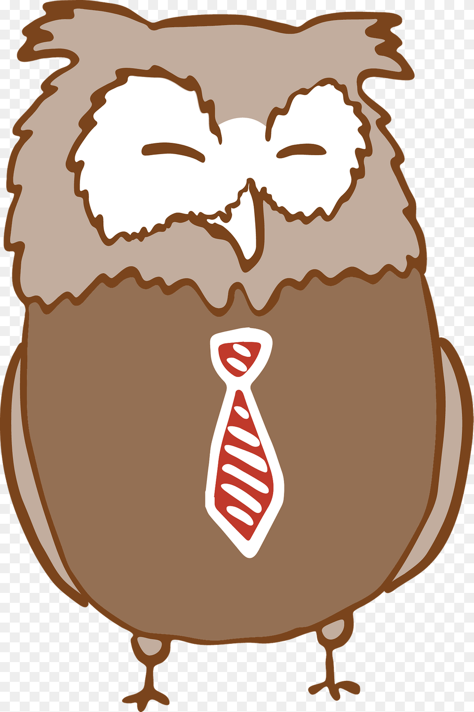 Owl In A Tie With Eyes Closed Clipart, Accessories, Formal Wear, Baby, Bag Png Image