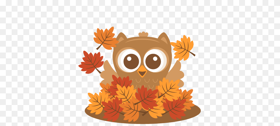 Owl In Leaves Svg Scrapbook Cut File Cute Clipart Files Fall Clipart, Leaf, Plant, Tree Png