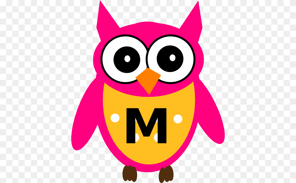 Owl Letter M Pink And Yellow Clip Art, Animal, Kangaroo, Mammal, Plush Free Transparent Png