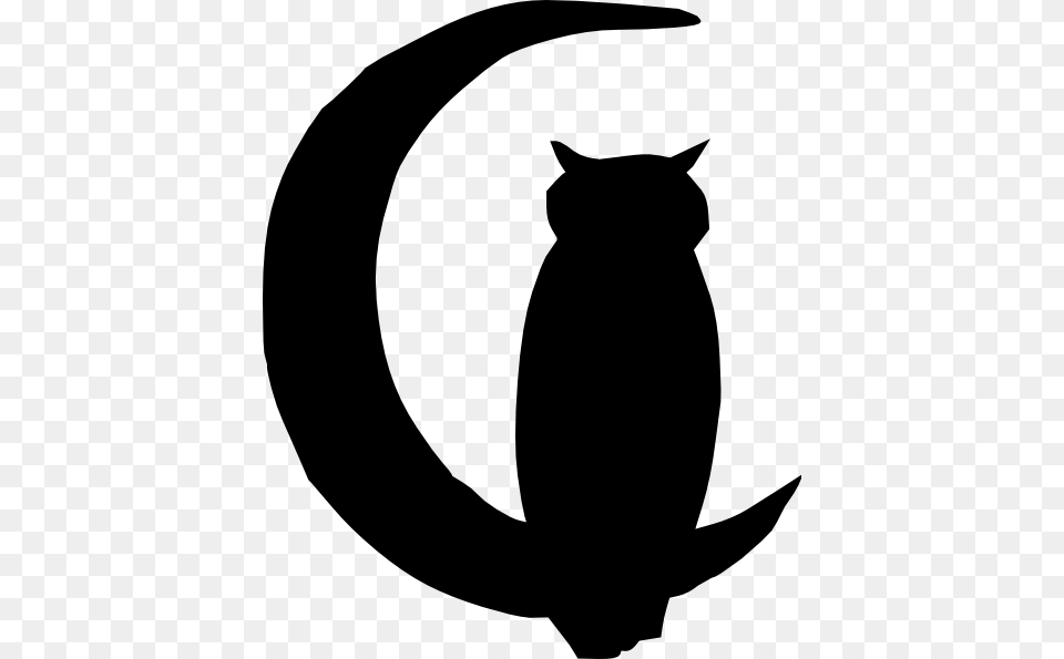 Owl Moon Clip Art, Silhouette, Stencil, Animal, Cat Free Png