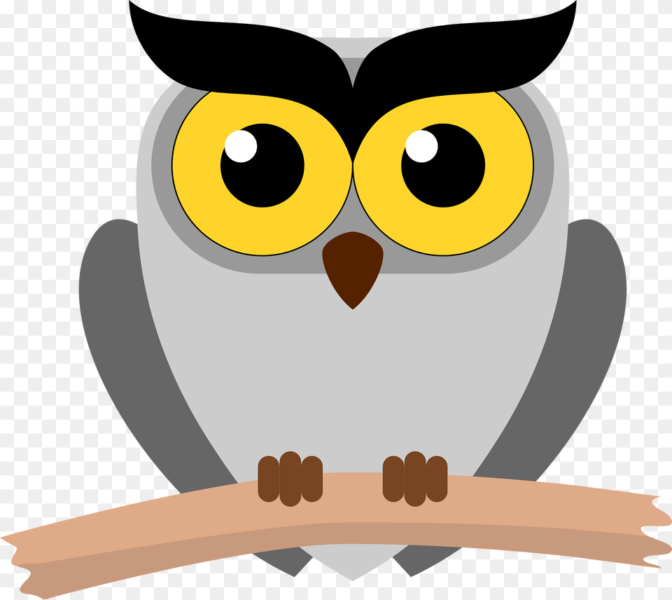 Owl On A Branch Clipart, Animal, Bird, Fish, Sea Life Free Png