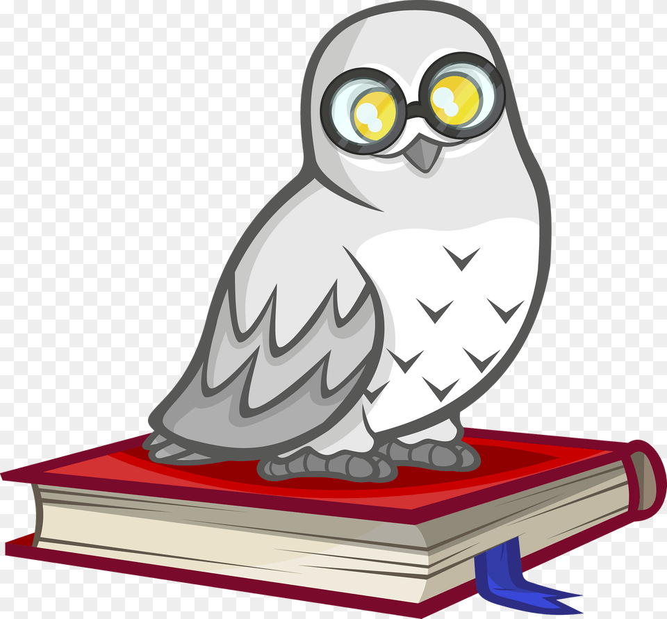 Owl On Book Clipart, Animal, Bird, Accessories, Glasses Png
