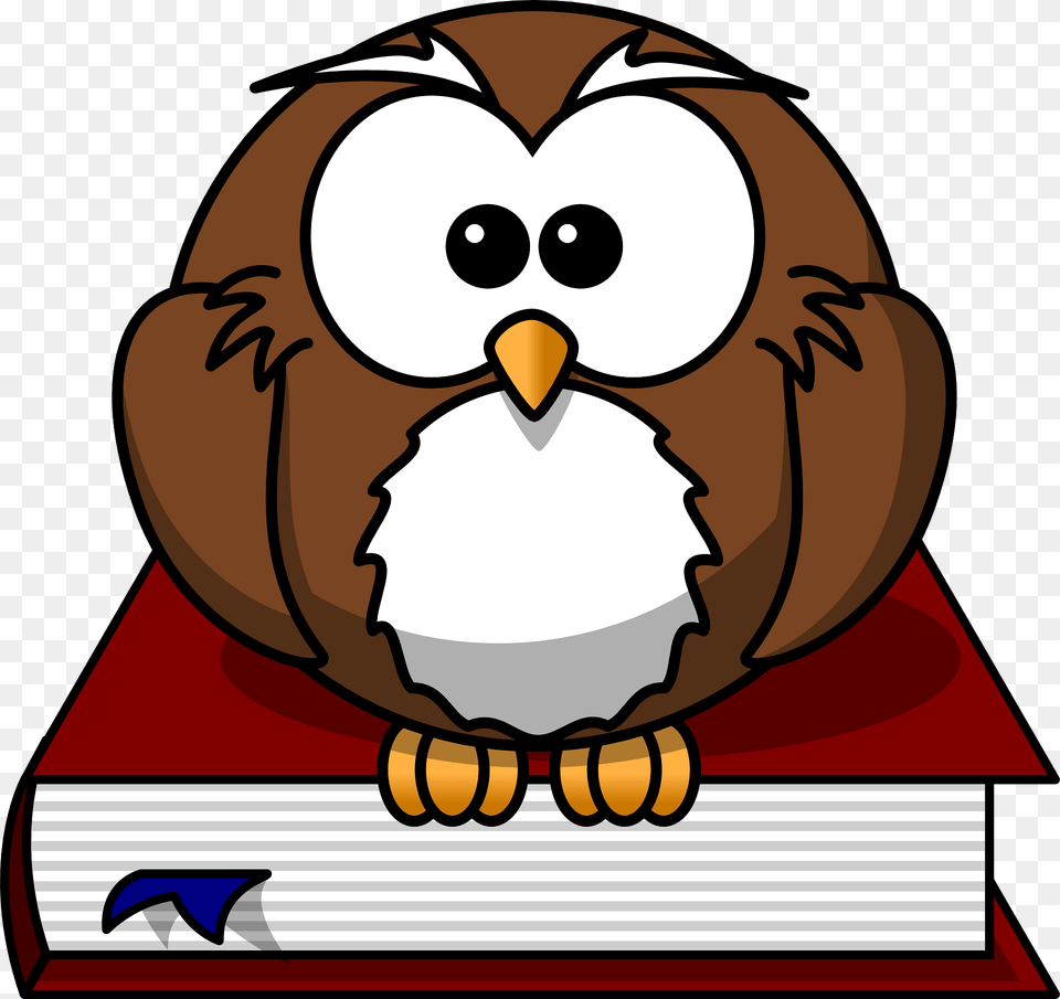 Owl On Book Clipart, Animal, Baby, Person, Face Png Image