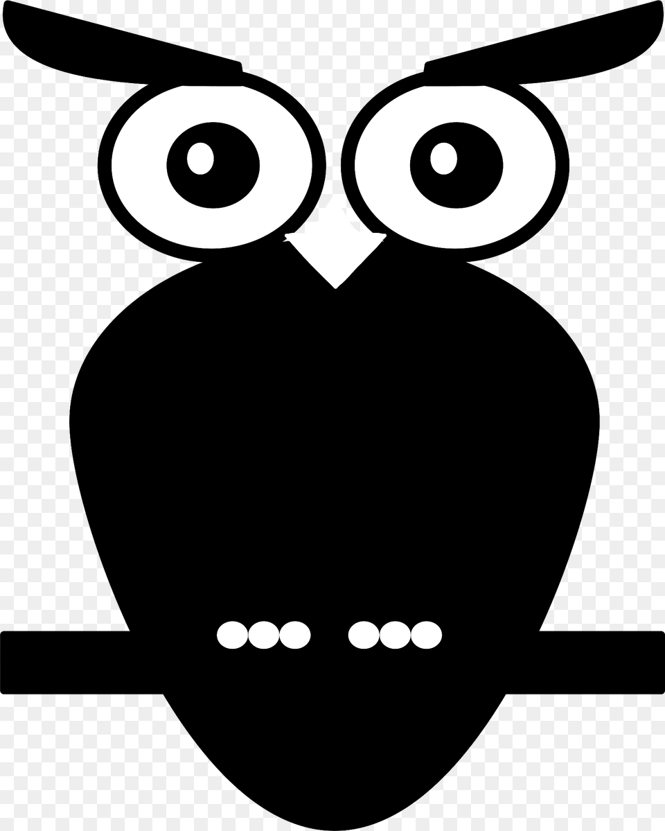 Owl On Perch Black And White Clipart, Smoke Pipe, Stencil Png Image