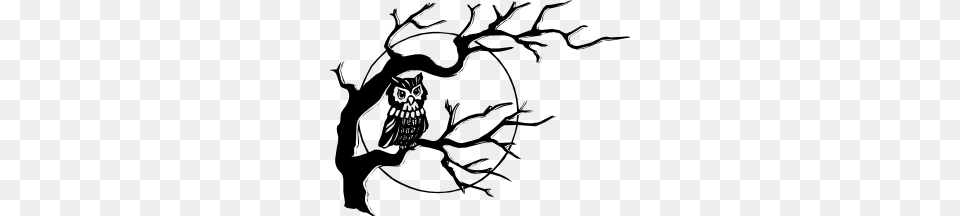 Owl On Tree Branch Clip Art, Stencil, Baby, Person, Smoke Pipe Free Transparent Png