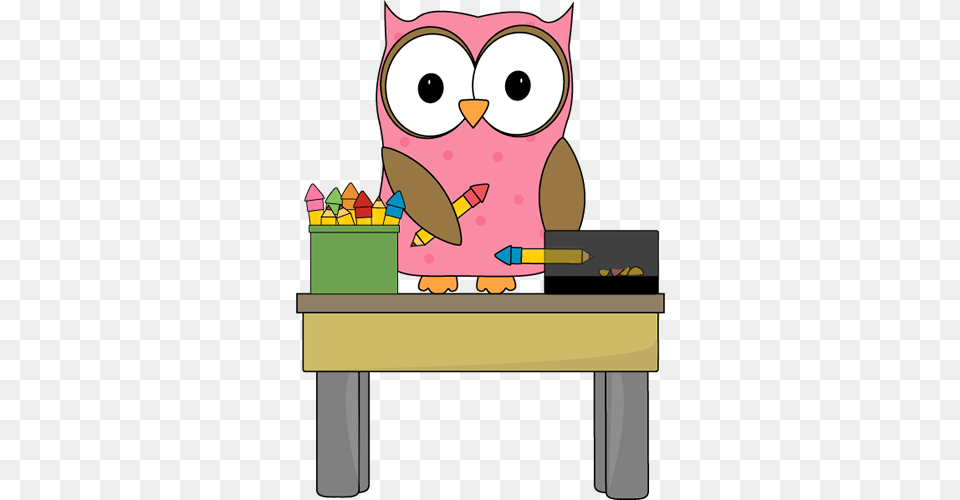 Owl Pencil Monitor Uiltjesklas Monitor Owl, Furniture, Table, Desk, Cartoon Free Png