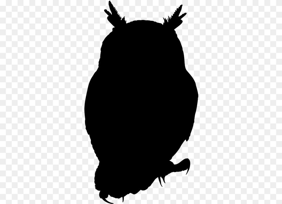 Owl Silhouette, Gray Free Transparent Png