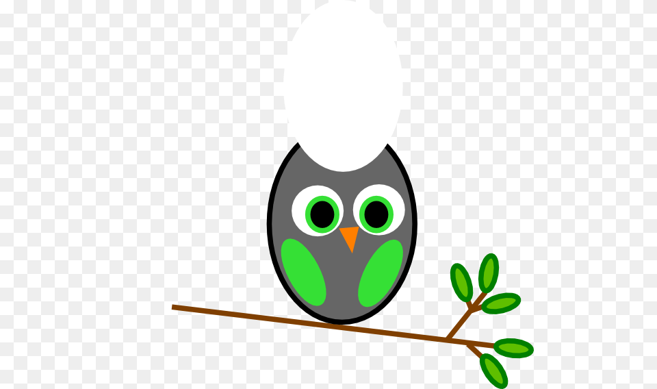 Owl Silhouette Clip Art Green Gray Owl Clip Art, Leaf, Plant, Animal, Bird Png