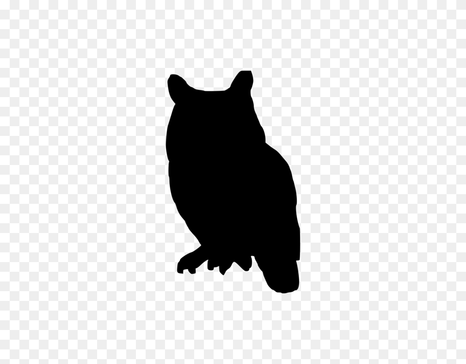 Owl Silhouette Drawing Art Bird, Gray Png Image