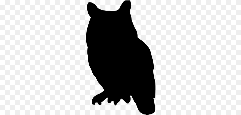 Owl Silhouette Drawing Art Bird Silhouette Of Owl Clip Art, Gray Free Transparent Png
