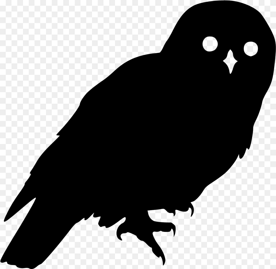 Owl Silhouette Transparent Background, Gray Free Png