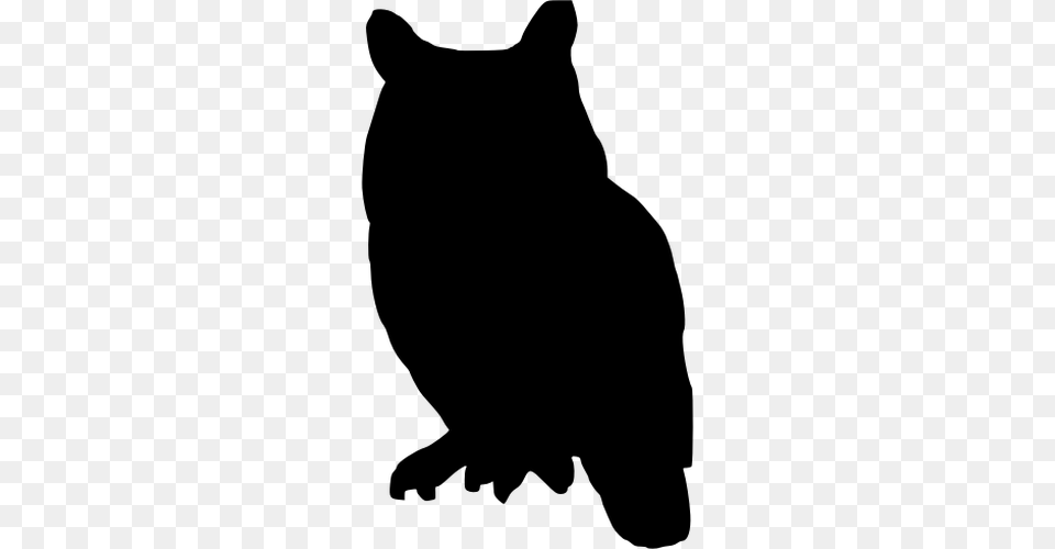 Owl Silhouette Vector Image, Gray Free Png