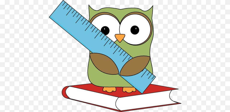 Owl Sitting On A Book With A Ruler From My Cute Graphics Owls, Publication, Animal, Cartoon, Fish Free Transparent Png