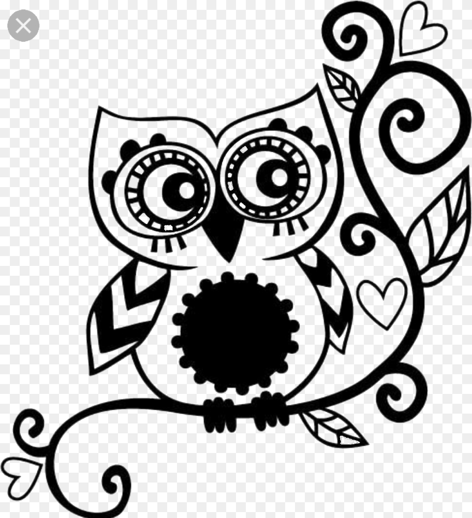 Owl Stencil Machine Silhouette Portrait Owl Family Owl In Black And White, Art, Floral Design, Graphics, Pattern Png