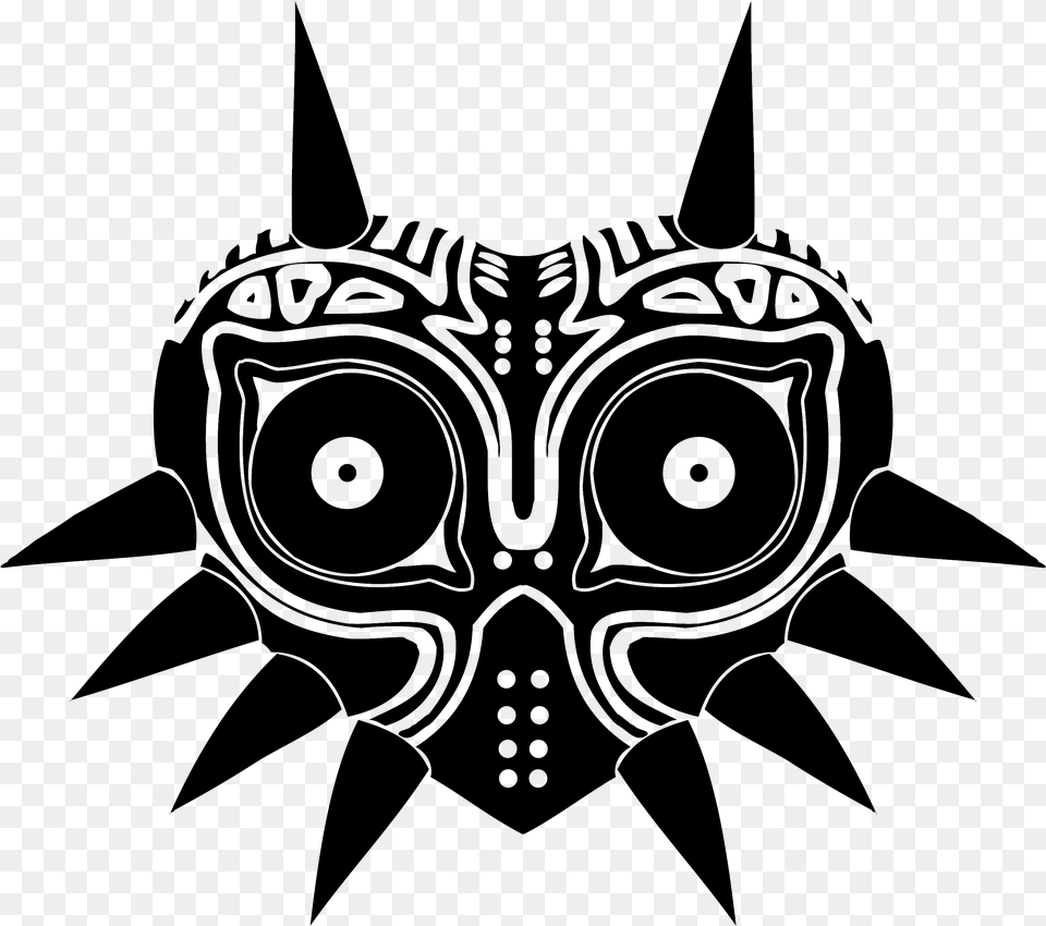 Owl Symmetry Of Mask Decal Zelda Majora Majoras Mask Black And White, Art, Drawing, Symbol Png