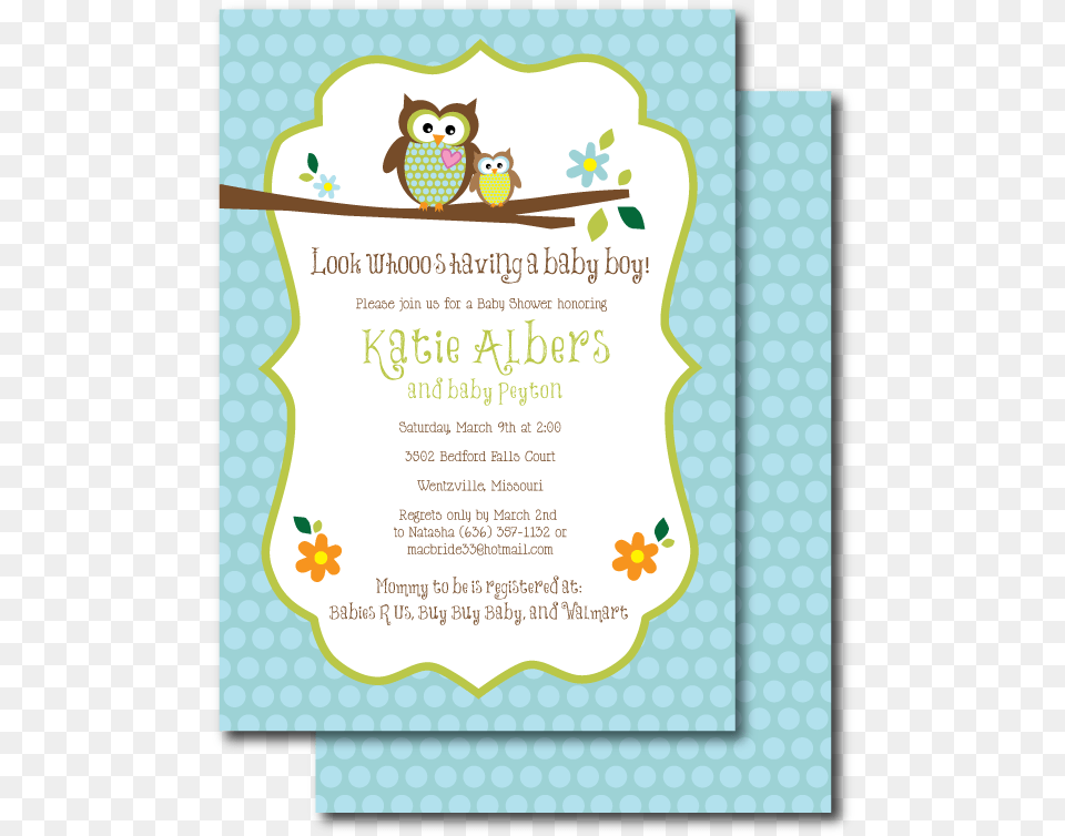 Owl Themed Baby Shower Invitations 2 Baby Shower, Advertisement, Poster, Envelope, Greeting Card Png Image