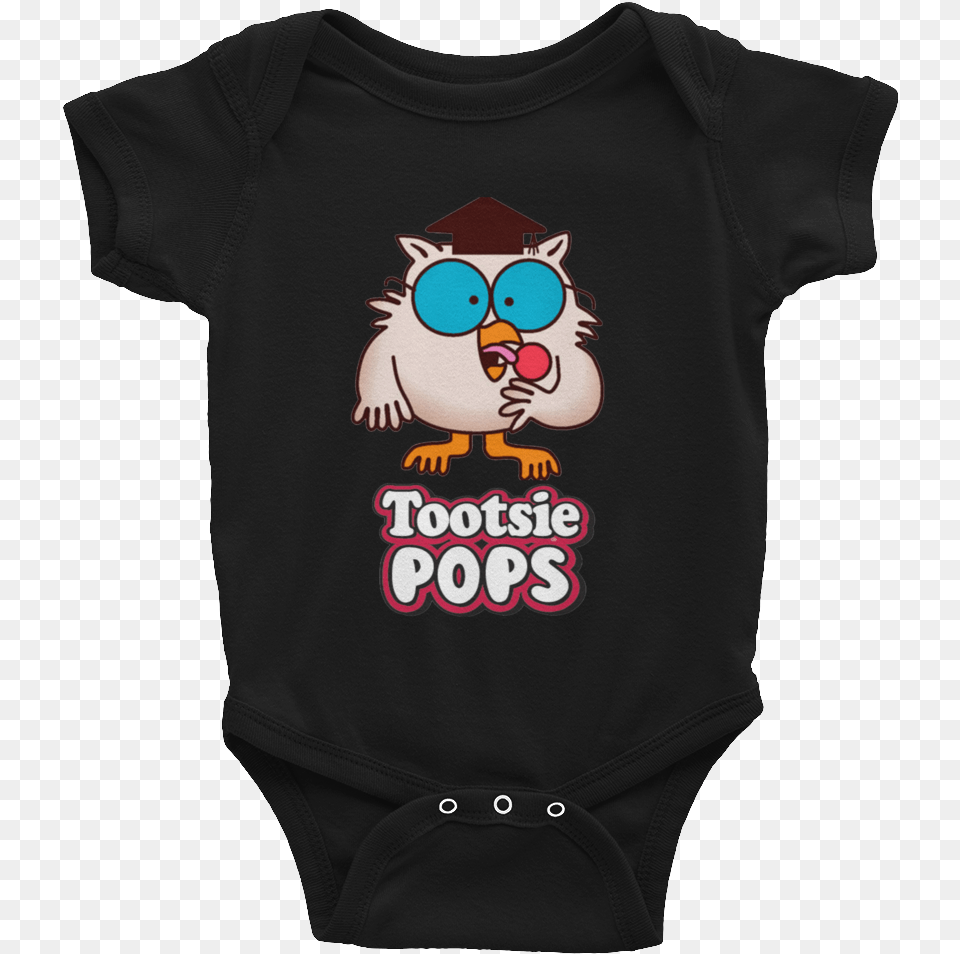 Owl Tootsie Roll Pop Infants Onesie Cartoon, Clothing, T-shirt, Baby, Person Png Image
