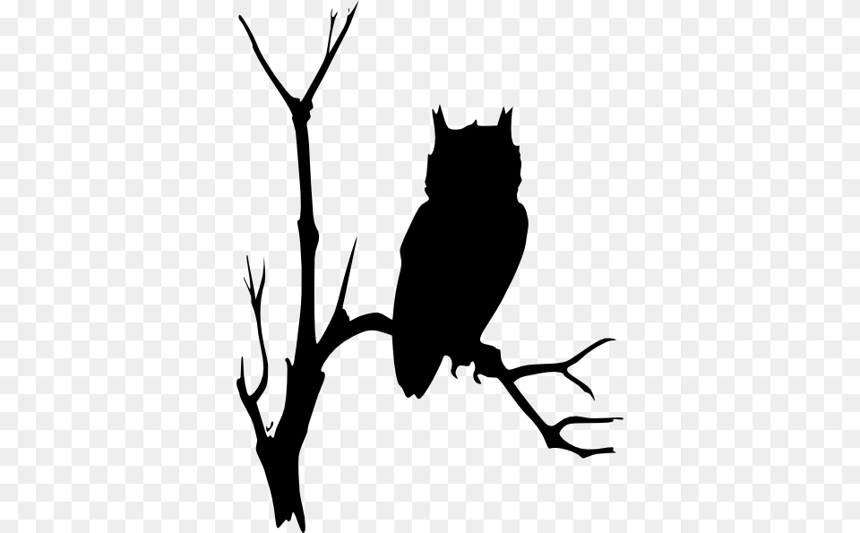 Owl Tree Clip Art, Silhouette, Stencil, Animal, Bow Png Image