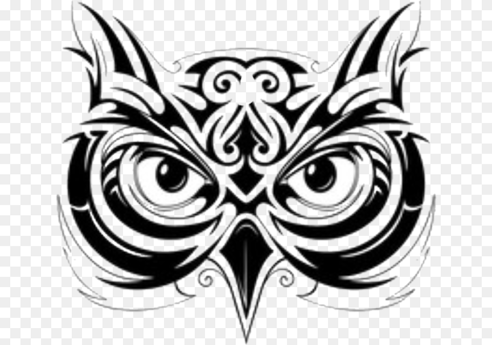 Owl Tribal Tattoo Owl Head Logo Vector, Mask Free Png