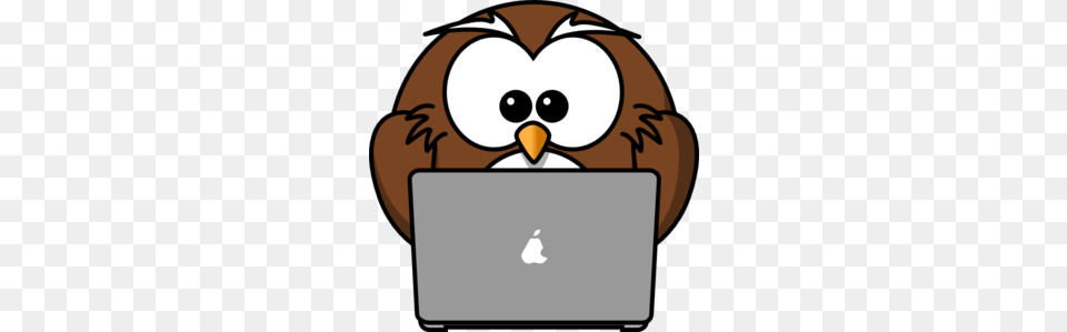Owl Using A Laptop Clip Art Classroom Ideas Owl, Computer, Electronics, Pc, Animal Png Image