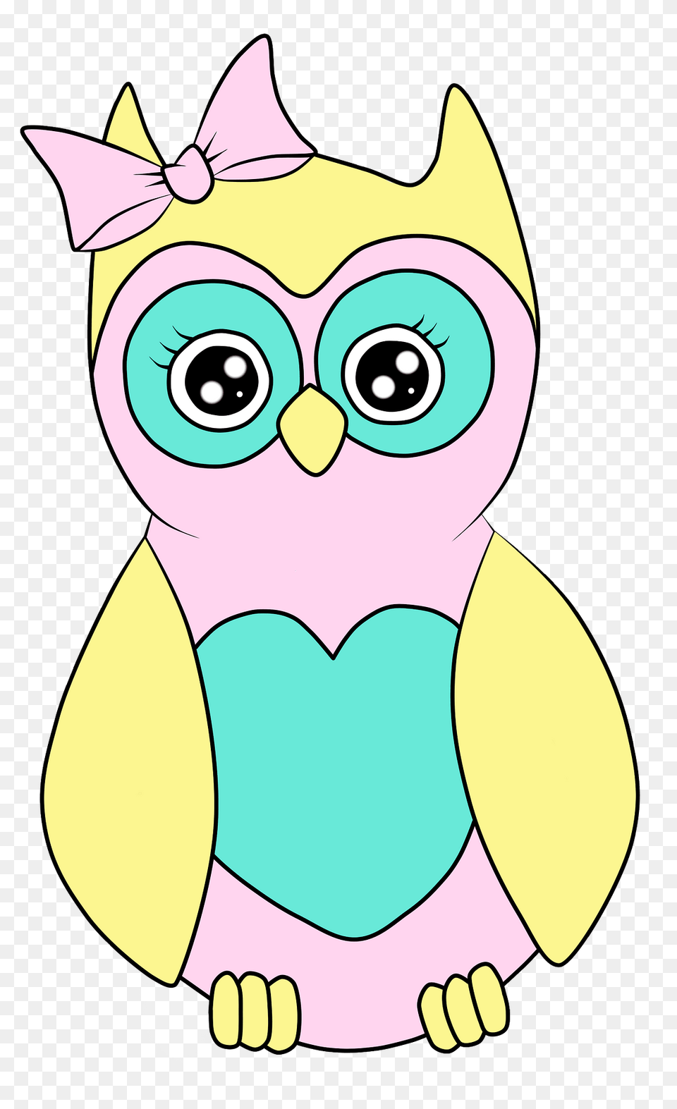 Owl With A Bow Clipart, Cartoon, Nature, Outdoors, Snow Png Image