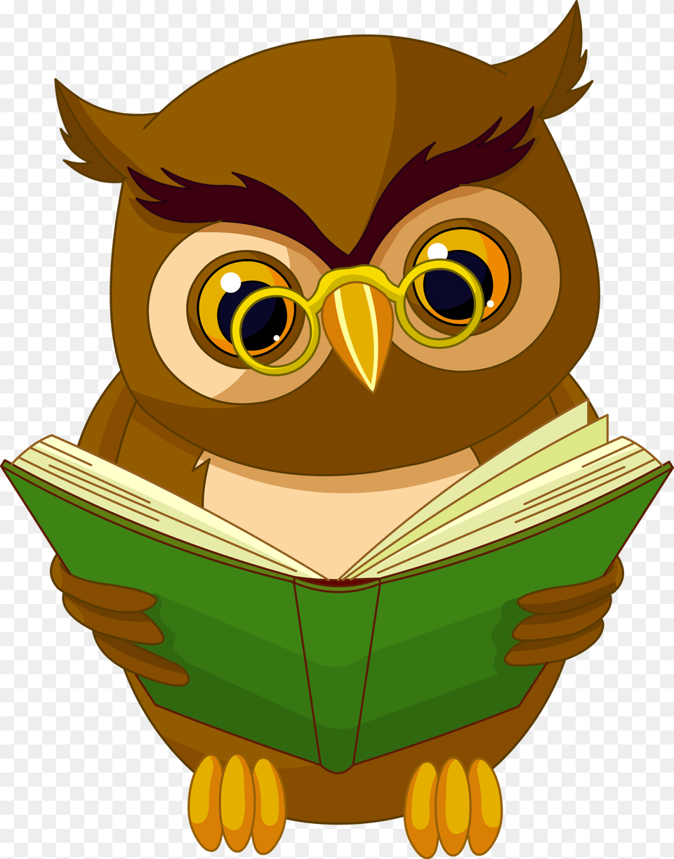 Owl With Book, Person, Reading, Bulldozer, Machine Free Png